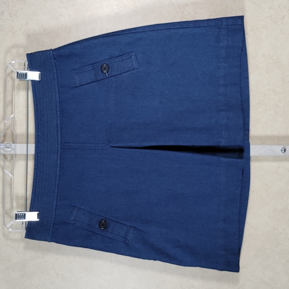 *H183 Loft blue stretch denim look short skirt  8 NEW FINAL PRICE